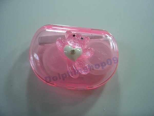 Pink Lovely Bear Contact Lens Case Box Set
