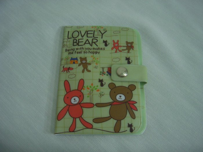 Green Bear Rabbit Plastic Name Card Holder