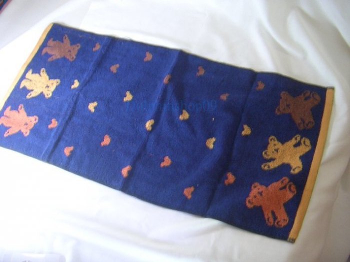 Blue Bear Thick Face Bath Washcloth Towel