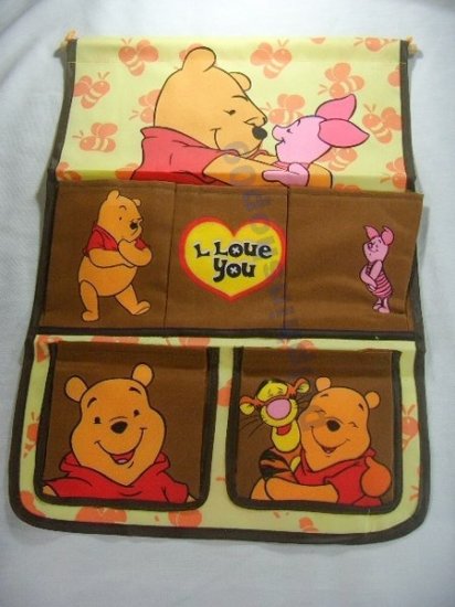 Yellow Brown Winnie the Poon Door & Wall Hanging Organizer / Bag