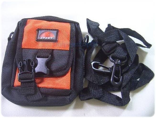 Mini Orange Nylon Travel Pack Pouch Waist Bag Case