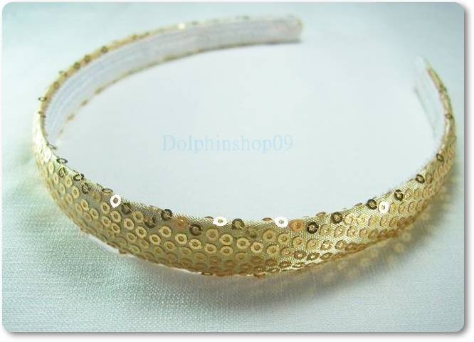 Shining Slim Yellow Gold Dot Hair Head Band