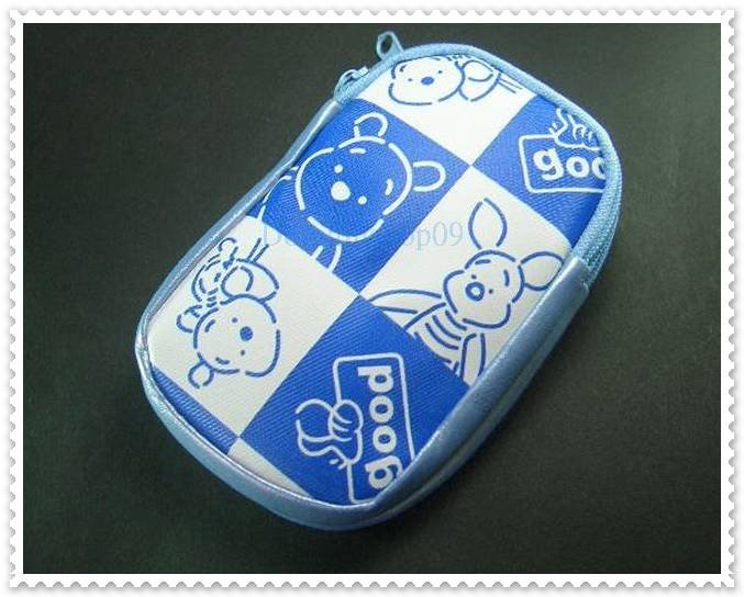 White Blue Bear Cell Phone Bag Case Pouch W/ Strap