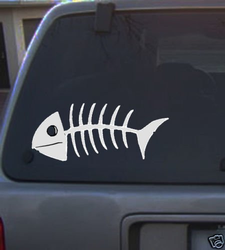 Decal Vinyl Graphic Fish Bones & 4 Colors to Pick