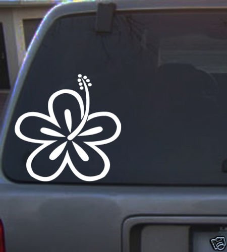 Decal Vinyl Graphic Hawaiian flower6 & 4 Colors to Pick