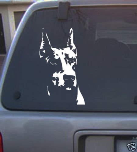 Decal Vinyl Graphic Dog Doberman 4 Colors to pick