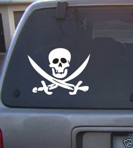 Decal Vinyl Graphic Pirate & 4 Colors to Pick
