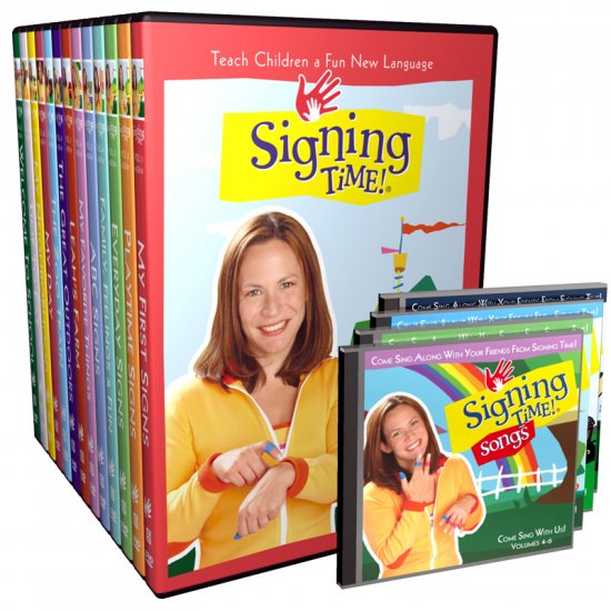 Brand New Signing Time DVD Set Volumes 1-13 with 4 Free CD's and Free USPS Shipping