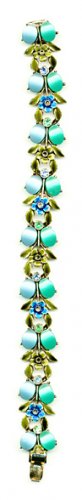 Goldtone Bracelet with Turquoise Stones
