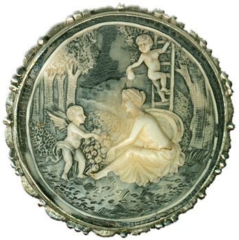 Large Round Cameo Brooch
