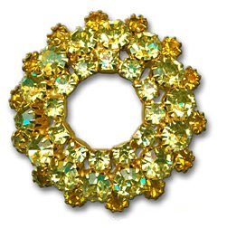Yellow Crystal Brooch