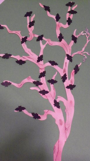 Bat Tree Border Die Cut