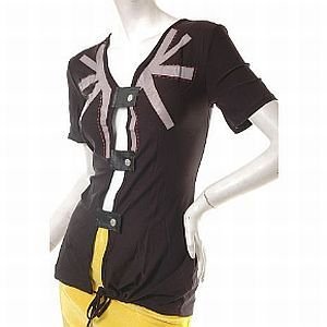 goth futuristic unique artsy slashes 80s vinyl straps top l-xl free ship!