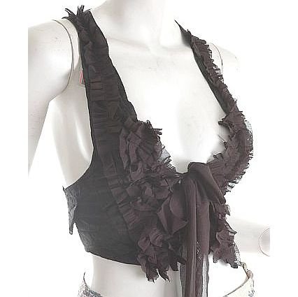 romantic fairy tale cascading ruffles sexy waistcoat top s free ship!