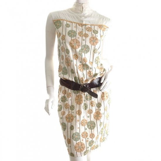 unique vintage 60s style chinese insp lace trim pencil skirt art nouveaux dress m free ship!