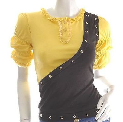 unique futuristic cyber goth punk grommet studs ruched asymmetrical runway style top s/m free ship!