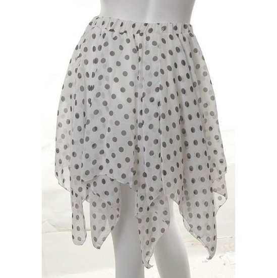emo new wave polka dot print fairy pixie asymmetrical layered tutu ballerina skirt s-l free ship!