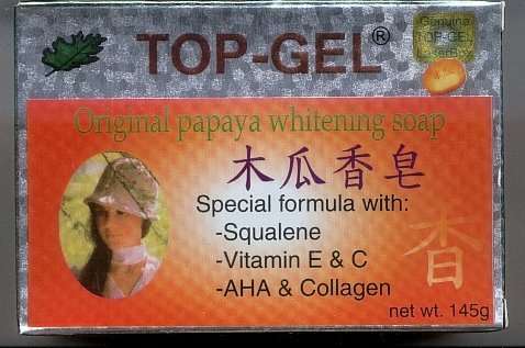 6 PCS TOP-GEL PAPAYA Whitening SOAP Squalene AHA Collagen, FREE SHIPPING