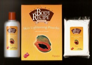 HBC Natural Body Recipe Brand Papaya Skin Lightening Powder with Natural Extracts, FREE SHIPPING