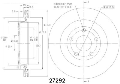 Rear Rotor BREMBO 1997 - 2004 Chevrolet Corvette C5
