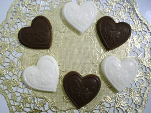Homemade Vanilla & Chocolate Candy - Heart Shaped - Individually Wrapped