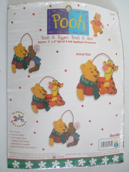 4 Applique Ornaments - Pooh & Tigger - Pooh & Roo
