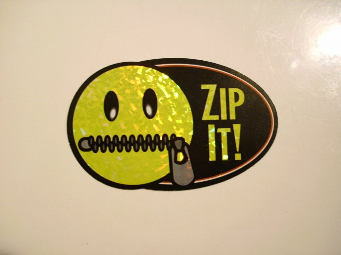 Zip It! Sticker