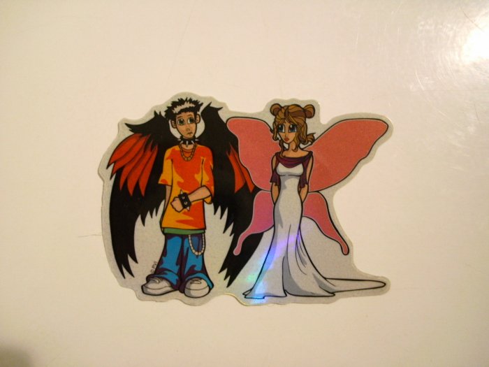 Woman & Man With Wings Sticker