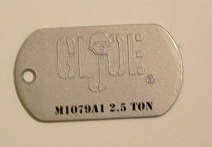 GI Joe Collectible Metal Dog Tag - M1079A1 2.5 TON