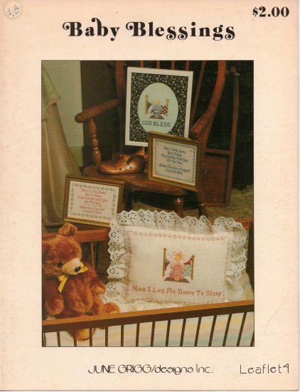 VTG "Baby Blessings" By June Grigg Counted Cross Stitch Leaflet