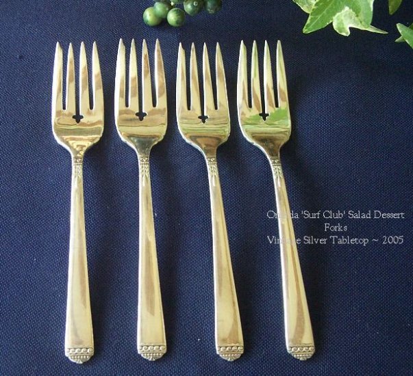 1881 Rogers 'Surf Club' Silverplate Salad Forks - New