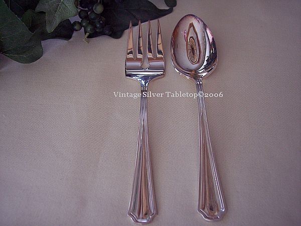 Oneida Silverplate CLAIRHILL Serve Set 2 Spoons+Meat Fork NWT