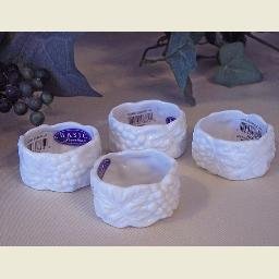 White Porcelain Napkin Rings *Set of 4* Grape Collection