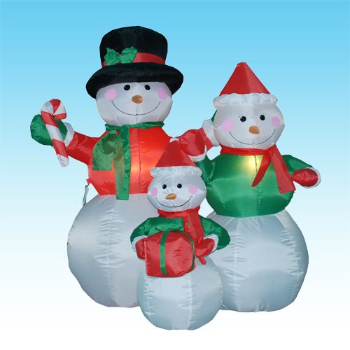 Christmas Airblown Inflatable Illuminated 4' Snowman Family