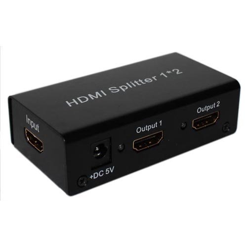 2 Port HDMI Splitter 1x2 Box Full HD 1080P 1 In to 2 Out Dual Display for CANON camera& monitor