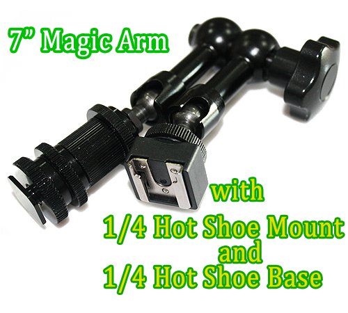 7"Articulating Magic Arm fr 668GL 667GL 669HB w/hot shoe mount+Hot Shoe Base