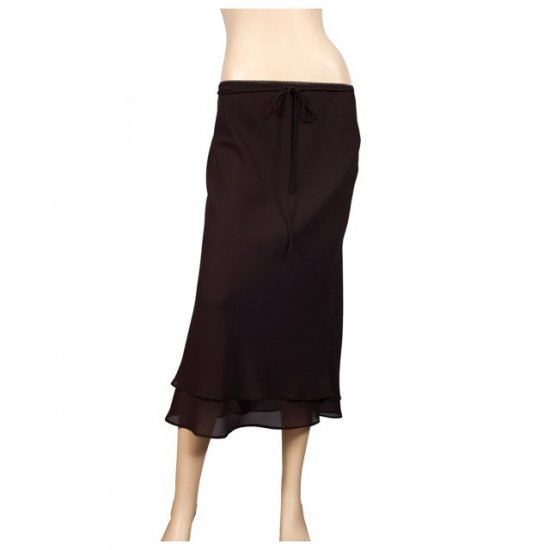 Brown Layered Plus size long skirt 3X
