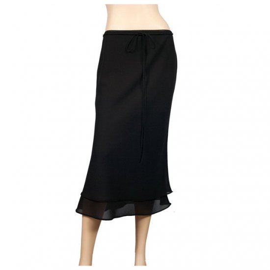 Black Layered Plus size long skirt 1X