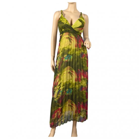 Sexy Green Chiffon Plus Size Cruise Maxi Dress 3X