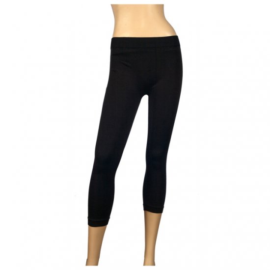Black Slinky Stretchy Plus Size Calf Legging 1X-2X