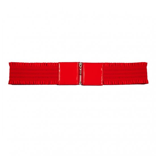 Elastic Zipper RED Plus Size Belt One Size Fits All