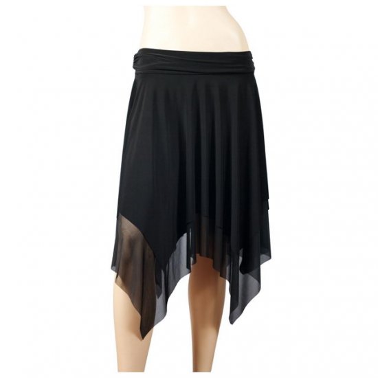Sexy Black Layered Asymmetric Plus Size Fairy Skirt 1X
