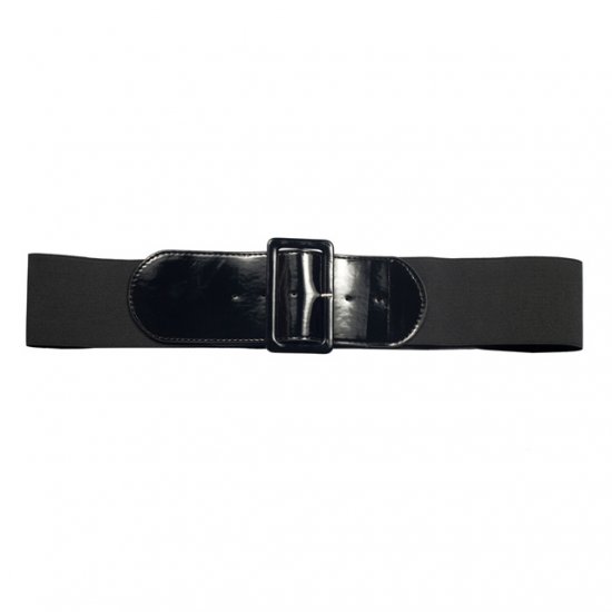 Black Elastic Large Buckle Plus Size Belt