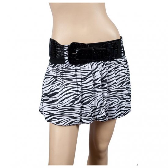 White Animal Print Hip Hugger Plus Size Mini Skirt 2X