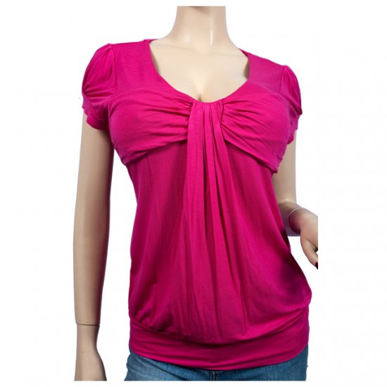 Pink Ruched Bodice Scoop Neck Plus Size 3X