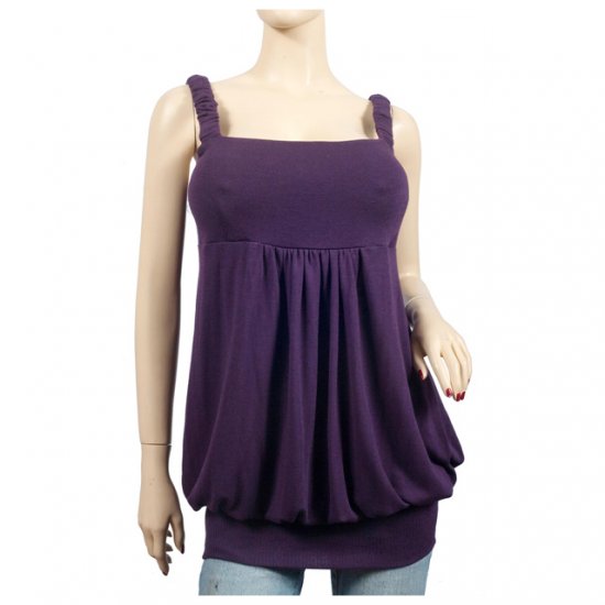 Purple Knit Sleeveless Plus Size Tunic Top 1X