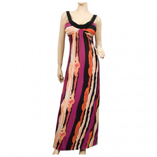 NEW ORANGE BLACK PRINTED SLEEVELESS PLUS SIZE DRESS 3X