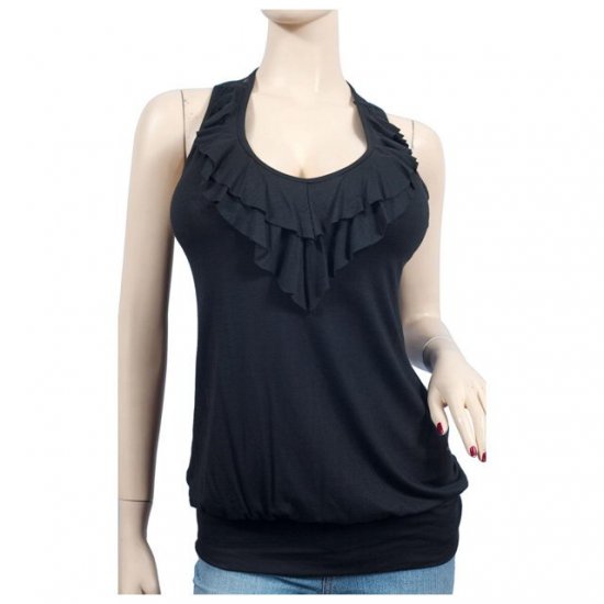 Sexy Black Laced Back Plus Size Top 1X