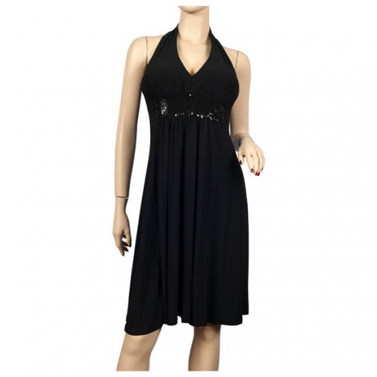 Sequins Empire waist Black Plus size Cruise Dress 1X