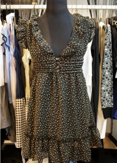 Black Floral Flutter Sleeve Chiffon Dress